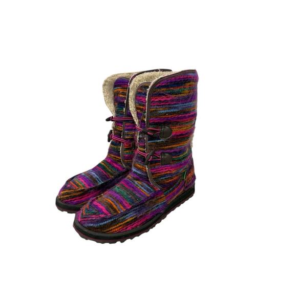 Sanuk Magenta Horizon Boot Mid-Calf Nordic Sweater Warm Cozy Toggle Women 9 - Picture 1 of 9